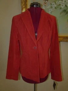NEW ALFANI SZ M RUST COLOR SUEDE POLY LINED 1 BUTTON BLAZER/JACKET MSRP $129.00 - Picture 1 of 8