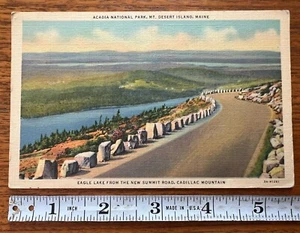 Vintage Linen Postcard Acadia National Park Eagle Lake From New Summit Road  - Picture 1 of 2