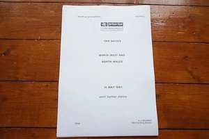 1984 Fasc. North West & North Wales Arrivals Departures Timetable Trip Notice  - Picture 1 of 7