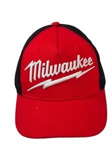 Milwaukee Tool Semi Curve Peak Snapback Baseball Cap Size OSFM BNWT Red/Black - Picture 1 of 6