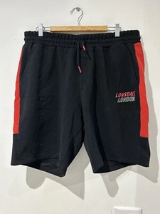 LONSDALE Mens Black Red Gym Running Sports Shorts - Size 2XL XXL - Picture 1 of 7