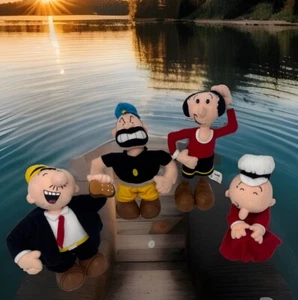 Popeye Plush Lot 1999 Olive Oyl Swee Pea Brutus ( Bluto ) Wimpy Stuffies - Picture 1 of 17