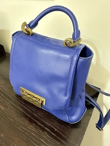 Zac Posen Leather Top Handle Backpack Blue - Picture 1 of 6