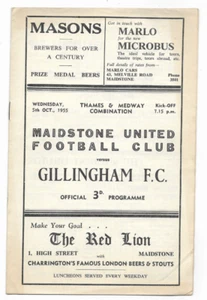 1955/56 Thames & Medway Combination - MAIDSTONE UNITED v. GILLINGHAM - Picture 1 of 2