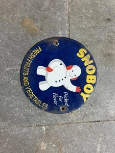 Porcelain Snoboy Enamel Sign Size 6x6 Inches - Picture 1 of 2