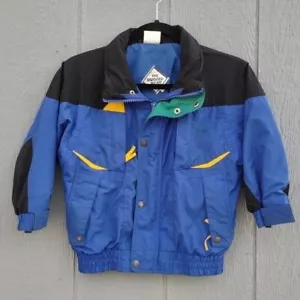 Vtg The Rugged Bear Ski Jacket Blue Snap Front Boy Sz 6 Outdoor Gorpcore Pockets - Picture 1 of 16