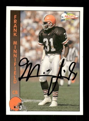 1992 Pacific 59 Frank Minnifield signed auto autograph very tough BXCP54 - Image 1 of 2