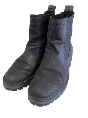 Bota Timberland Para Mujer Talla 7 EE. UU. Cuero Negro Courmayeur Valley Chelsea Rebotl Foto 1 de 4