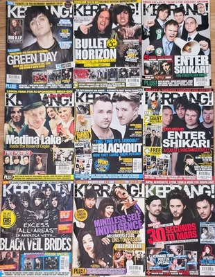 Magazine Mixed x9 Set 4-Kerrang-Green Day, Black Veil Brides, Enter Shikari Used - Image 1 of 4