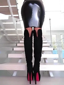 Diamantique Original Tacones Altos Sobre la Rodilla OTK Botas de Plataforma N... - Imagen 1 de 9