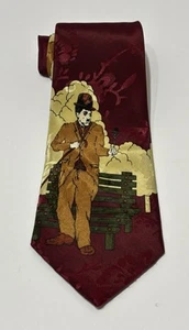 "Corbata Charlie Chaplin vintage de seda Gloria 100 % poliéster Corea 57-1/2"" x 3-7/8""" - Imagen 1 de 10