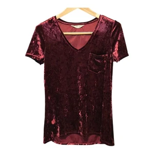 Spring + Mercer Crushed Velvet Whimsigoth Top Womens Small Short Sleeve Vamp - Picture 1 of 10