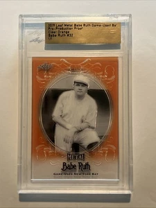 2019 Leaf Metal Babe Ruth Game Used Bat 1/1 PreProduction Proof Clear Orange #32 - Picture 1 of 6