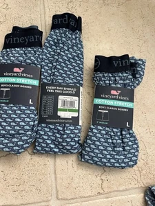 Vineyard Vines Boys Cotton Stretch Boxer Shorts Large NWT New Lot X3 - Picture 1 of 2