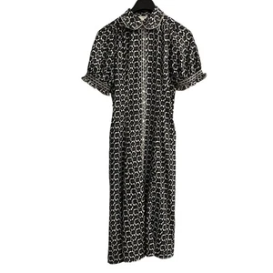 Vestido Max Studio Para Mujer S Negro Floral Chifón Con Botones Maxi Boho Hippie - Imagen 1 de 13