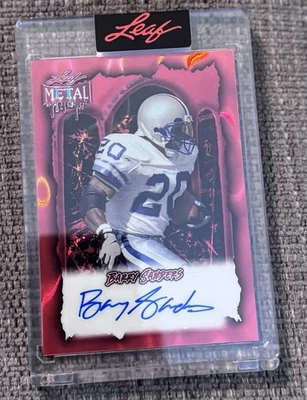 Autógrafo Barry Sanders 2025 Hoja Metal Halloween Lava Roja # 2/13. Foto 1 de 2