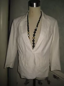New York Company Women's Cream Single-button Linen Blazer Jacket Top 6 NWoT - Picture 1 of 5
