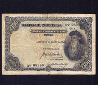 Portugal  2 1/2  2500  Mil Reis  1910  P-107