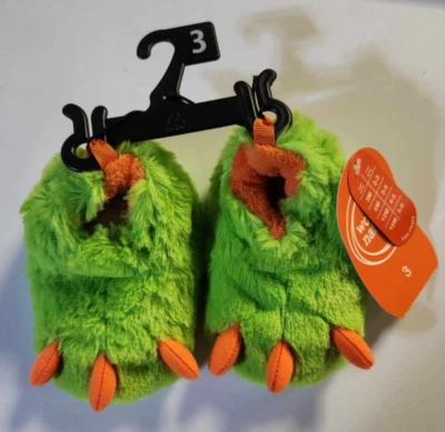 Wonder Nation Infant Size 3 (3-6 months) Green Claw Slippers - Image 1 of 4