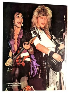 CINDERELLA / JEFF LABAR & ERIC BRITTINGHAM LIVE MAGAZINE FULL PAGE PINUP POSTER - Picture 1 of 3