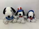 Snoopy Peanuts plush lot 3 MetLife small stuffed dogs race car driver Uncle Sam