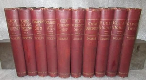 1890s Charles Dickens Chapman & Hall Uniform Set - 10 Volumes - 6 Novels - Imagen 1 de 20