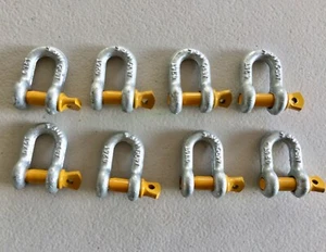 8x 0.75ton Rated D Shackle for Trailer Safety Chain 8mm 5/16" Lifting Rigging - Picture 1 of 1