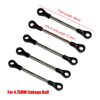 5Pcs 58mm Linkage Rods for Align Trex 450 480 500 RC Helicopter - Image 1 of 3