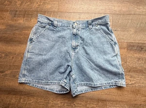 Vtg Riveted By Lee Womens Mom Jean Cargo Shorts - Blue Denim- Size 16W - Picture 1 of 8