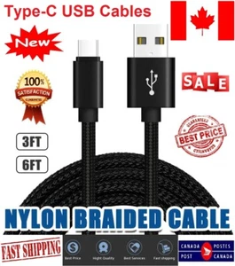CÂBLE DE CHARGE TRESSÉ USB-C TYPE C 3.1 POUR SAMSUNG LG HAUTE QUALITÉ 3FT 6FT - Photo 1 sur 10