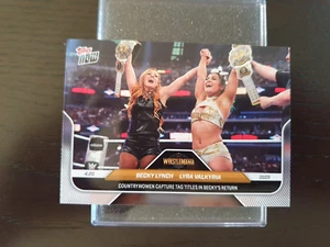 2025 WWE Topps Now #45 Becky Lynch & Valkyria - Countrywomen Capture Tag Titles - Picture 1 of 5