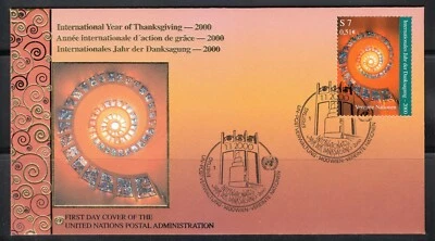 U.N. Vienna 2000 FDC cover Mi 301 Sc 268 New Year of Thanksgiving - Image 1 of 2