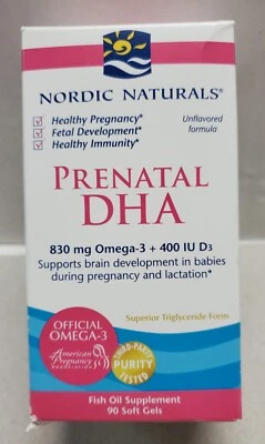 Nordic Naturals Prenatal DHA 90 cápsulas blandas 830 mg Omega-3 vitamina D3 Foto 1 de 4