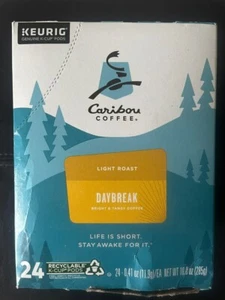 CARIBOU CAFÉ Mezcla Caribou Ligero Tostado Amanecer 24 quilates Keurig K-Cups BB 1/3/23 - Imagen 1 de 5