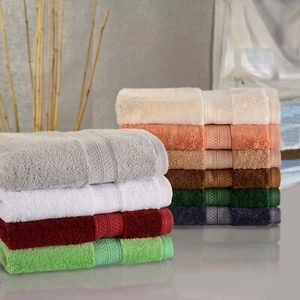 6 Piece Luxury Solid Towel Set Ultra Soft Washcloth Hand Bath Bathroom Towels - Picture 1 of 25