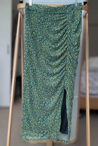 Whistles Ruched Floral Midi Skirt Size UK 10 - Picture 1 of 11