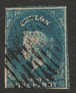 1857-59 Ceylon Sc# 3 - One Penny, Queen Victoria. Used Cv$45 - Picture 1 of 1