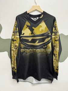 JT Paintball Jersey Mens Size L Black Green Camo Stealth Moto Gear Vintage - Picture 1 of 4