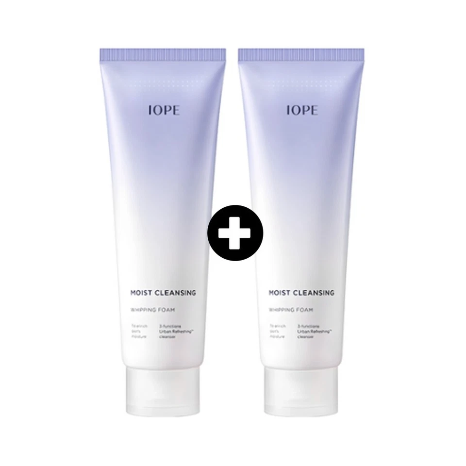 IOPE Face Wash Moist Cleansing Whipping Foam 180ml x 2ea Makeup Remover K-Beauty - Image 1 of 3