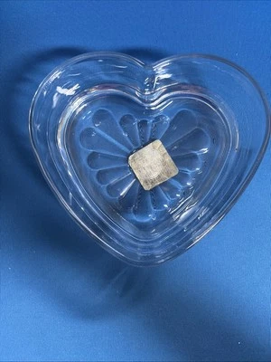 Libbey 透明玻璃 6 英寸心形糖果饰品盘碗花卉情人节 — 第 1/4 张图片