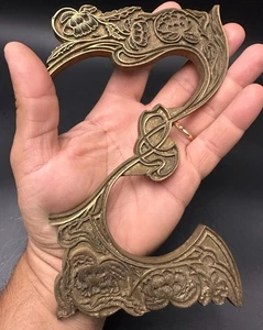 Ancien élément de reliure de bouquins en bronze époque Art Nouveau lettre Z - Picture 1 of 12