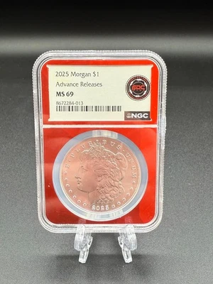 2025 Morgan Silver Dollar - NGC MS69 - Advanced Release - Red Core - Image 1 of 4