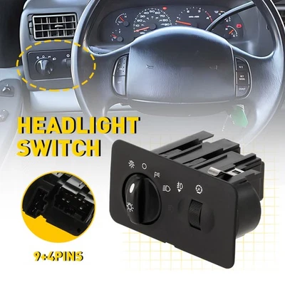 Headlight Switch Fits Ford 2002-2004 F-250 F-350 F-450 F-550 Super Duty Black - Image 1 of 4