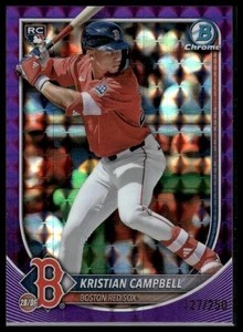 2025 Bowman Cromo Viola Rifrattore Geometrico #/250 - 58 Kristian Campbell (RC) - Foto 1 di 2