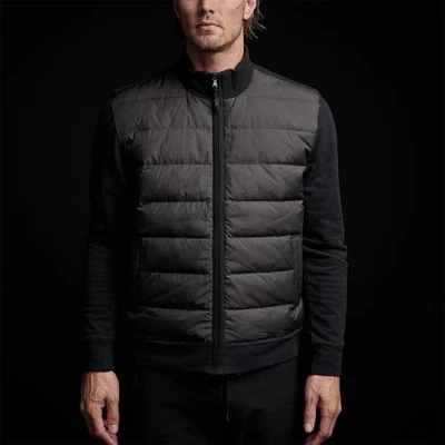 JAMES PERSE Y/OSEMITE MIXED MEDIA FULL ZIP FUNNEL NECK JACKET, Size 4 XL, Black - Image 1 of 4