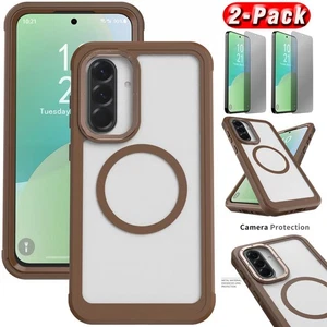 Für Samsung Galaxy A56 Magnet Robust Gummi Case Hülle Privacy Hartglas - Bild 1 von 31
