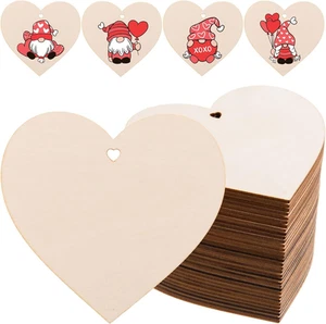120 Pcs Wooden Heart Shaped Ornaments - 4 Inch Heart Cutouts - Unfinished Wood S - Picture 1 of 7
