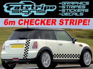6m CHECKSTREIFEN passend für MINI COOPER S D WORKS GRAFIK AUFKLEBER DECALS STREIFEN - Bild 1 von 2