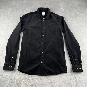 H&M Womens Button Down Shirt Size Extra Small Black Corduroy NWT - Picture 1 of 11