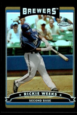 2006 Topps cromo negro refractores Rickie Weeks 489/549 Milwaukee Brewers #17 Foto 1 de 2